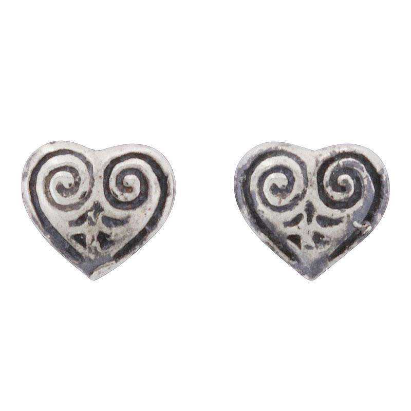 Hjerte amulet som ørestikker i sølv