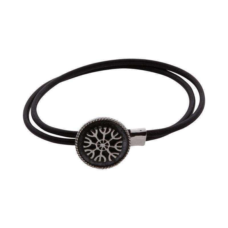Drømme runestav læderarmbånd - sølv