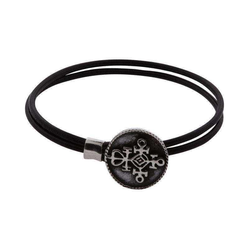 Kærlighed runestav læderarmbånd - sølv