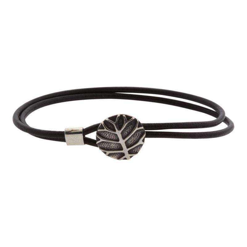 Yggdrasil læderarmbånd - sølv
