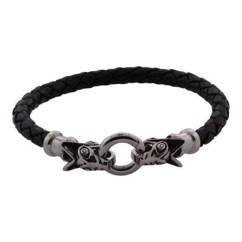Fenris ulven 8 mm. læderarmbånd - stål