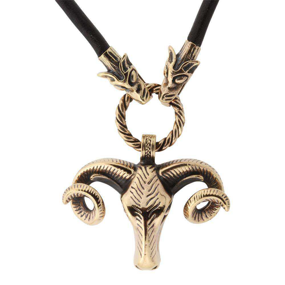 Thors ged i Fenris læderkæde - bronze