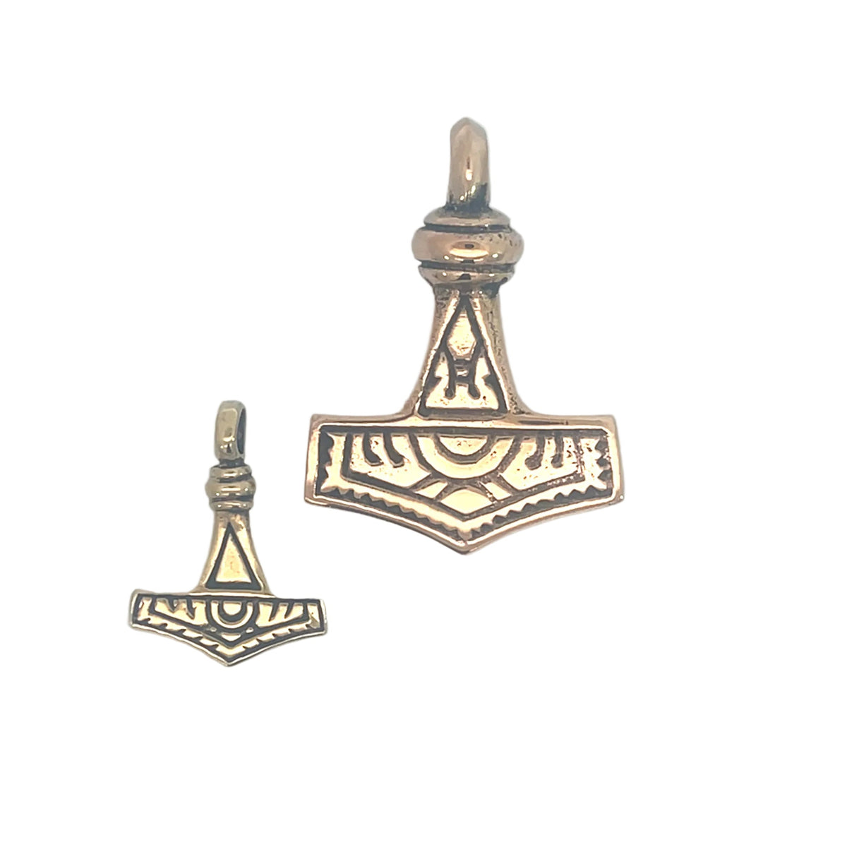 Bronze Thors hammer i to str.