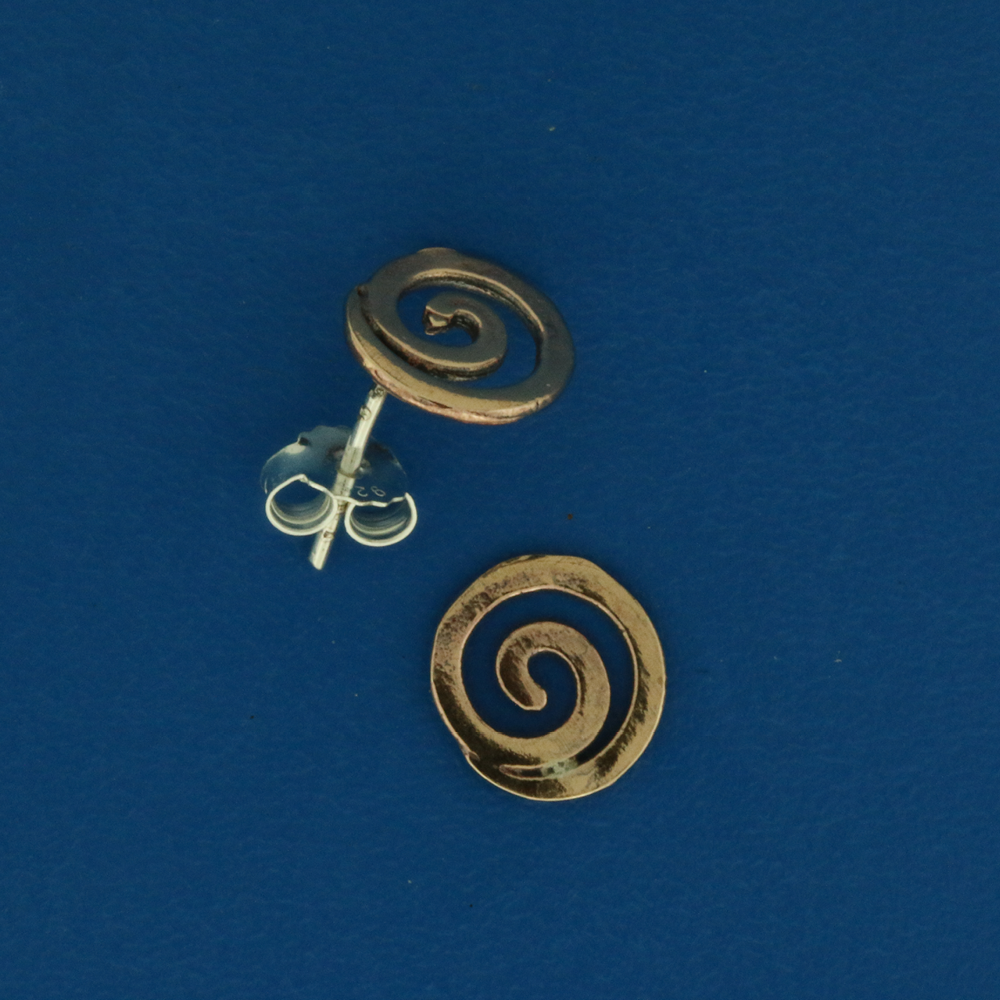 Ørestik Skjold m/spiral i bronze