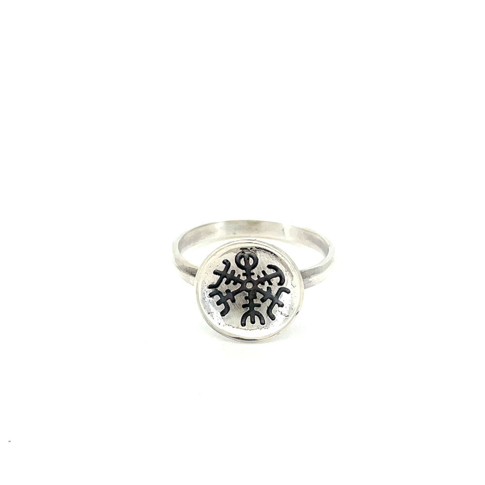 Runestav Vejviseren ring - sølv