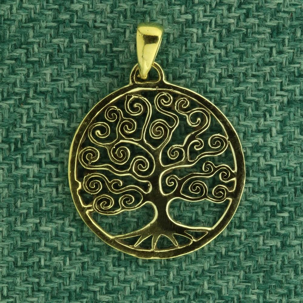 Yggdrasil vedhæng - forgyldt sølv