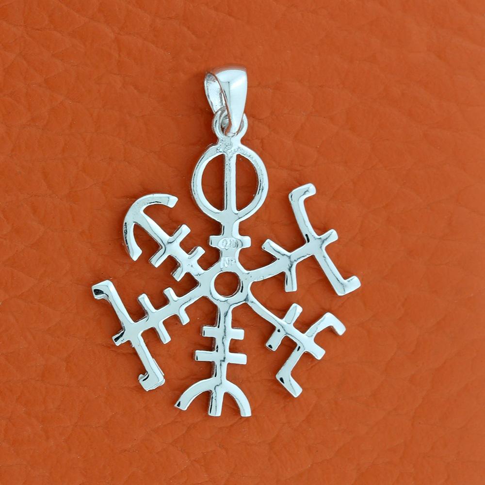 Amulet vejviseren vedhæng stor - sølv
