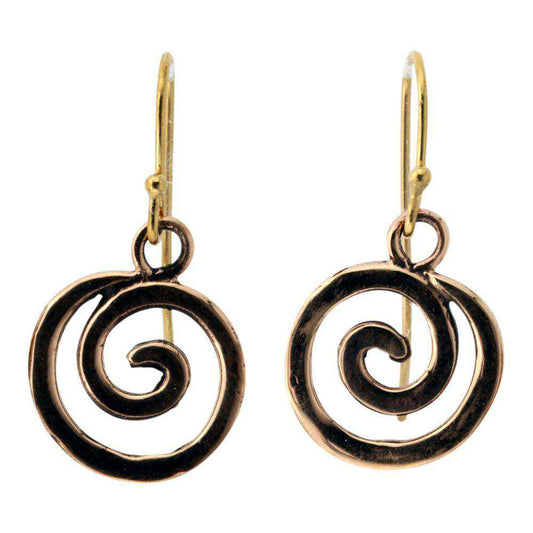 Spiral øreringe - bronze