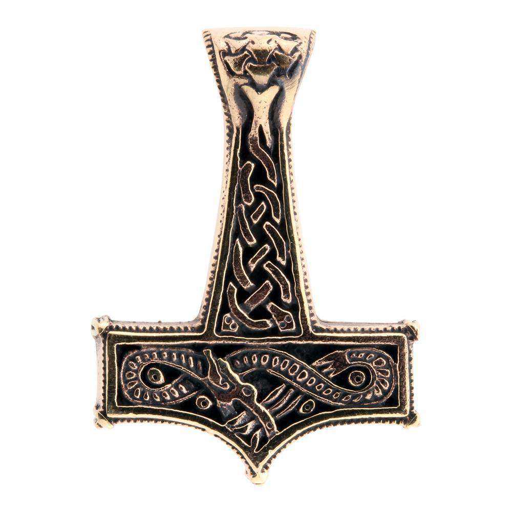 Thors hammer m/slange vedhæng i bronze