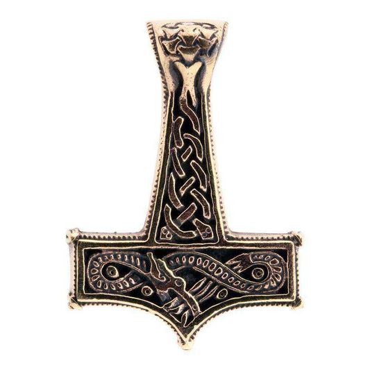 Thors hammer m/slange vedhæng i bronze