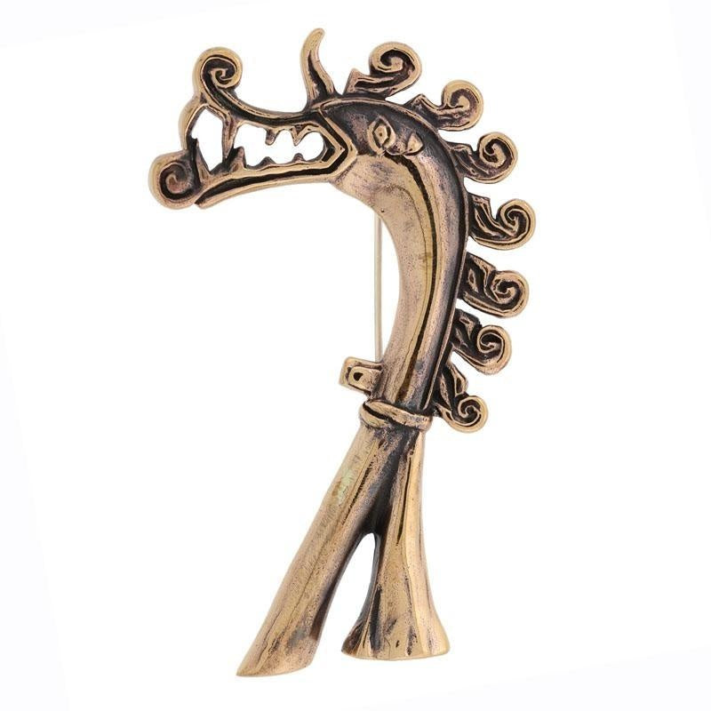 Drage broche i bronze