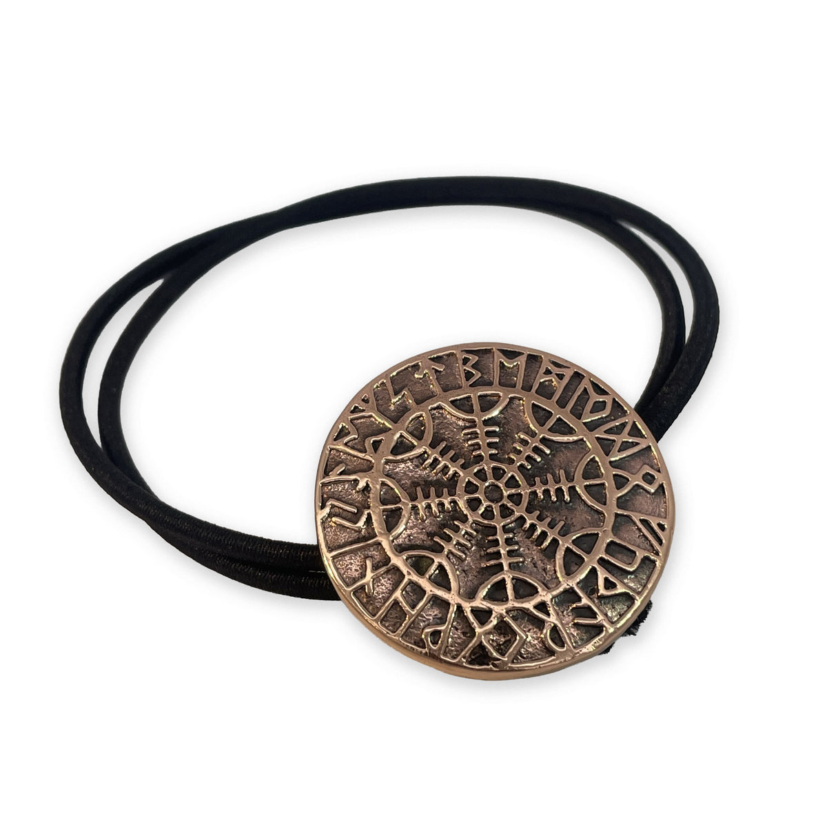 Rune amulet som hårelastik i bronze
