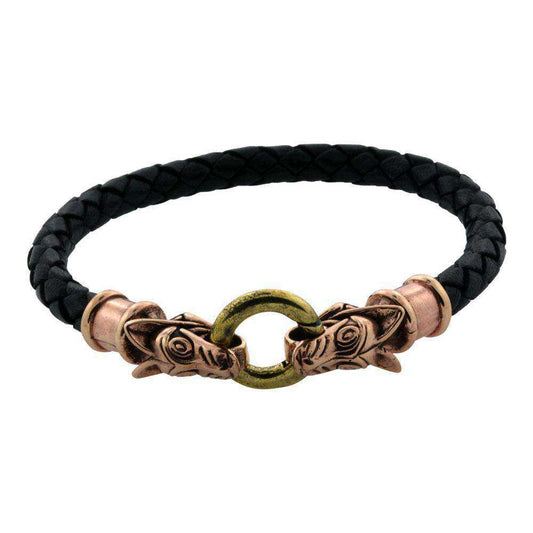 Fenris armbånd Læder - Bronze