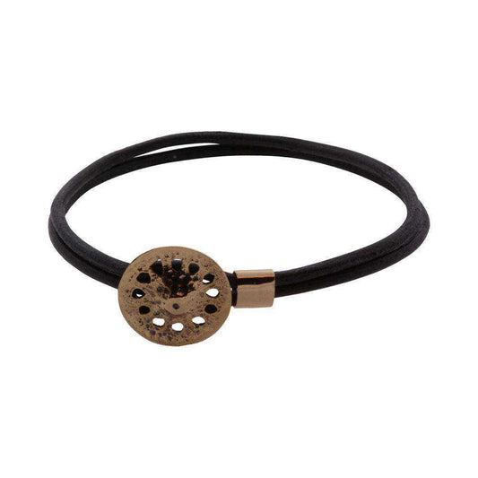 Solhjulet - læderarmbånd - Bronze