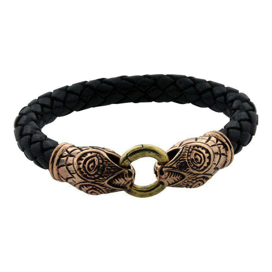 Midgårdsormen - Bronze - Læderarmbånd
