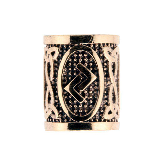 Skæg-/hårperle BRONZE rune 12 - Jera