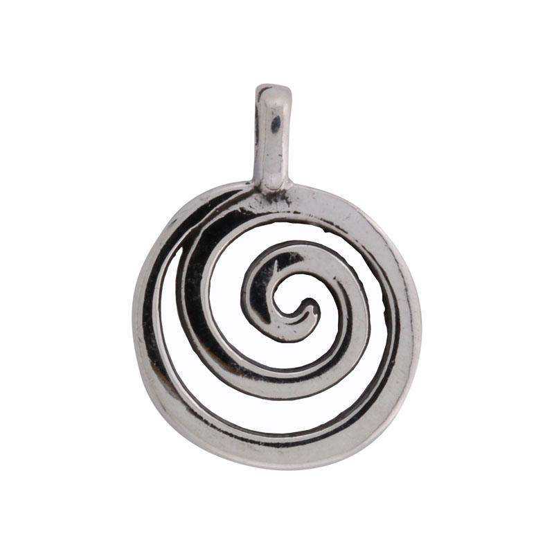TILBUD Spiral vedhæng i kæde m/øreringe - sølv