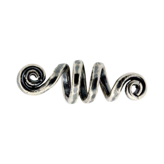 Skæg-/hårperle Spiral 3 snoninger i sølv