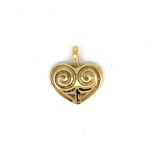 Hjerte amulet vedhæng - forgyldt sølv