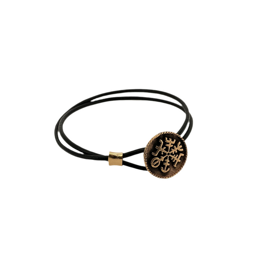 Runestave - vejviseren - Læderarmbånd - Bronze