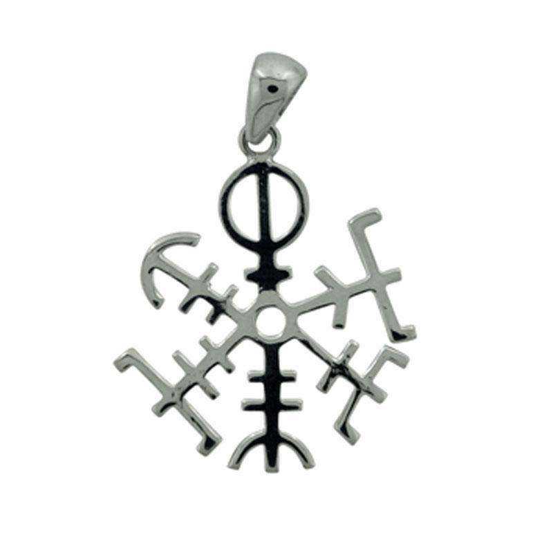 Amulet vejviseren vedhæng stor - sølv