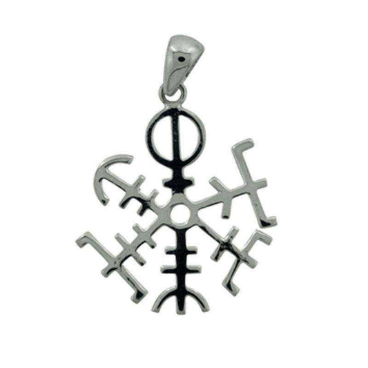 Amulet vejviseren vedhæng stor - sølv