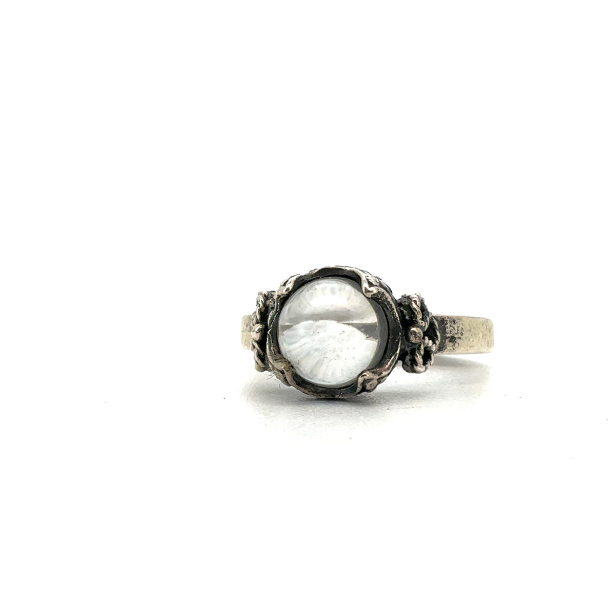 Gotlandsk ring m/bjergkrystal - sølv