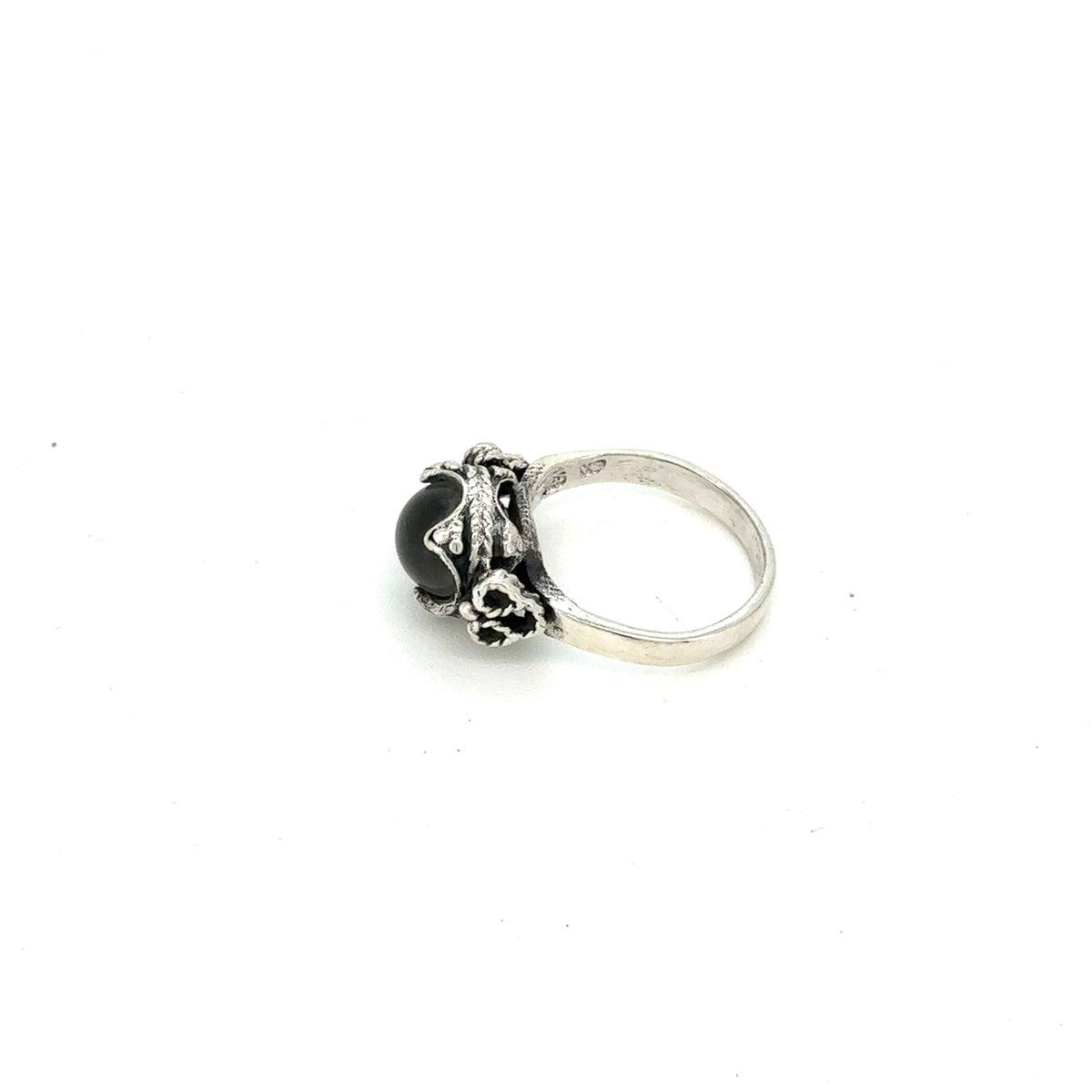 Gotlandsk ring m/bjergkrystal - sølv
