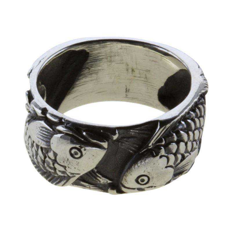 Ring med små fisk - sølv