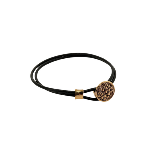 Ringkæder - Læderarmbånd - Bronze