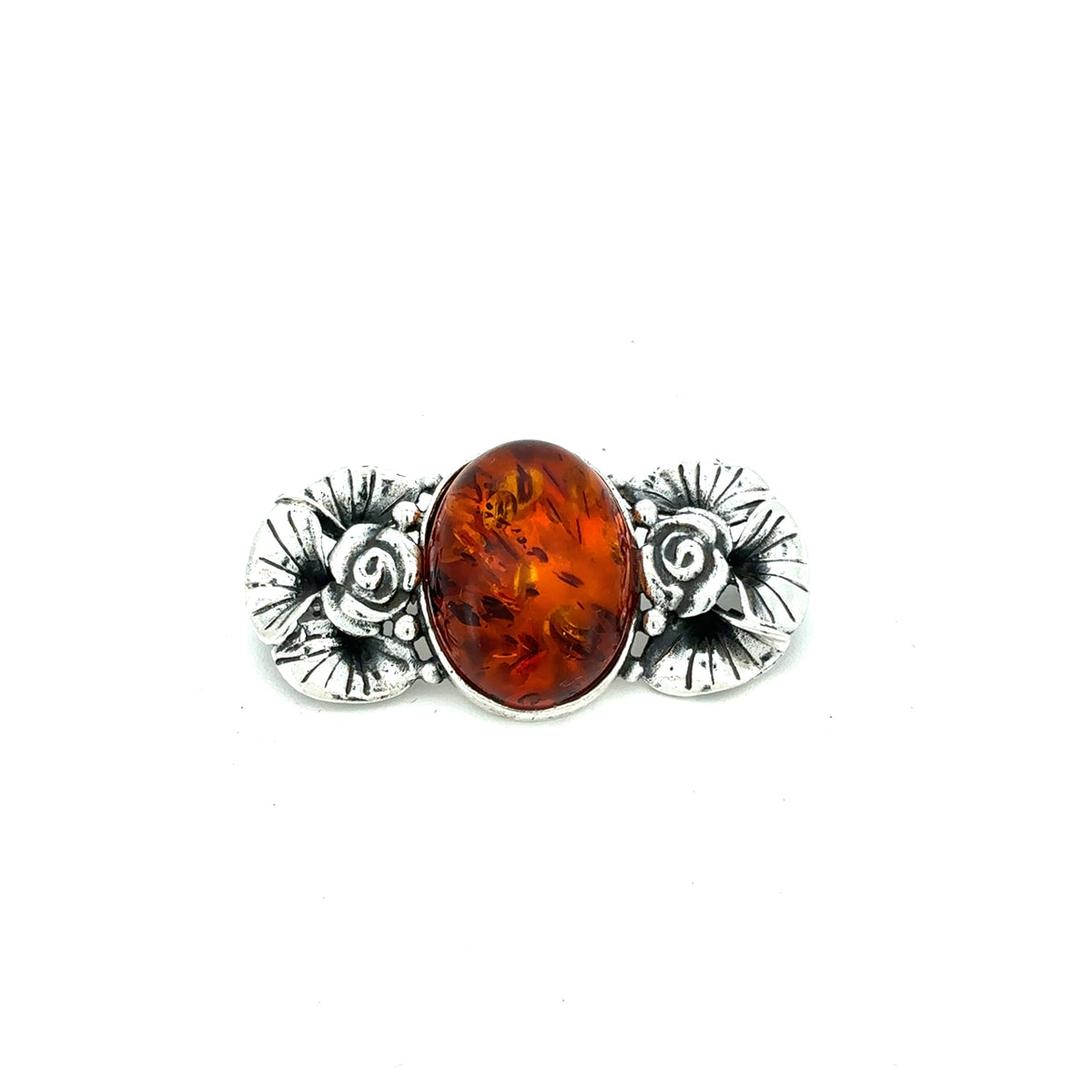 TILBUD Blomsterbroche m/rav - sølv