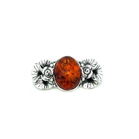 TILBUD Blomsterbroche m/rav - sølv