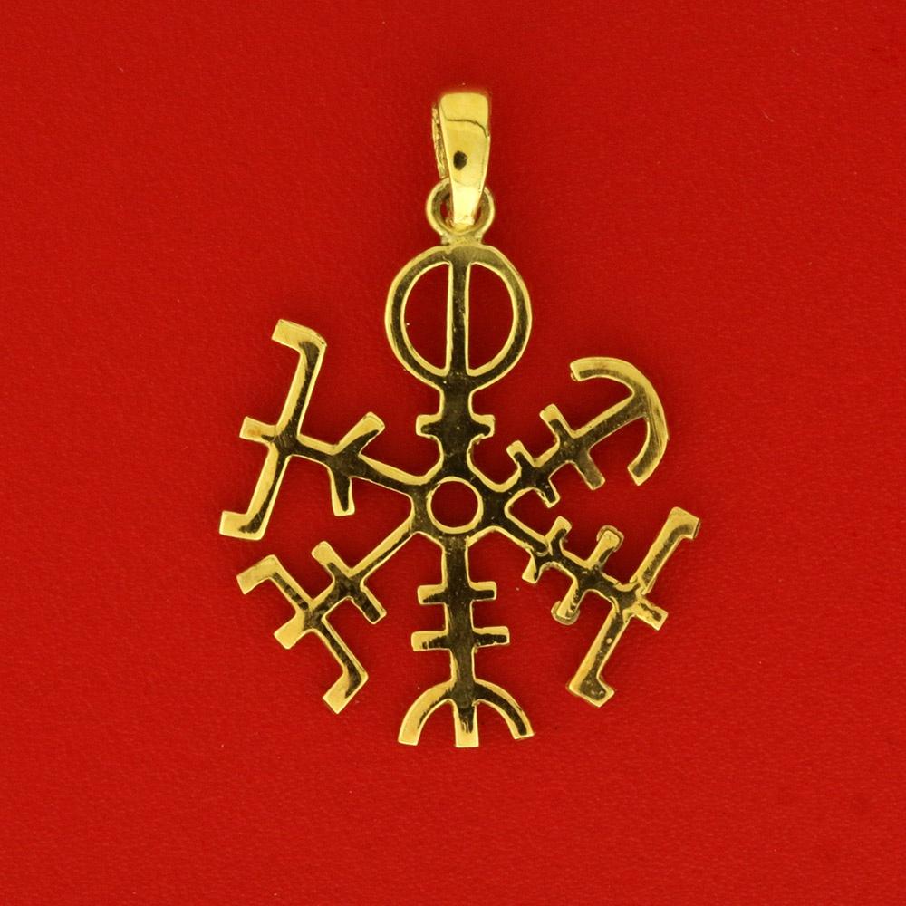 Amulet Vejviser vedhæng - forgyldt