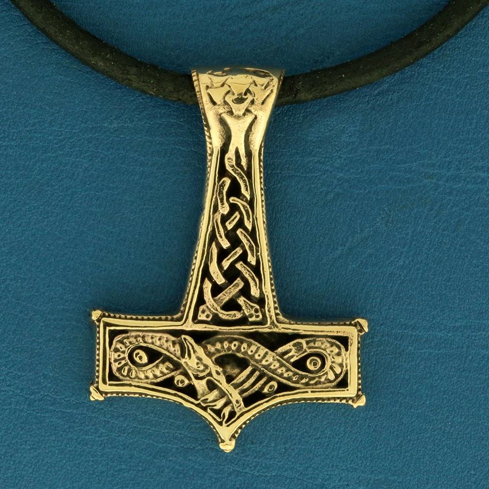 Thors hammer m/slange vedhæng i bronze