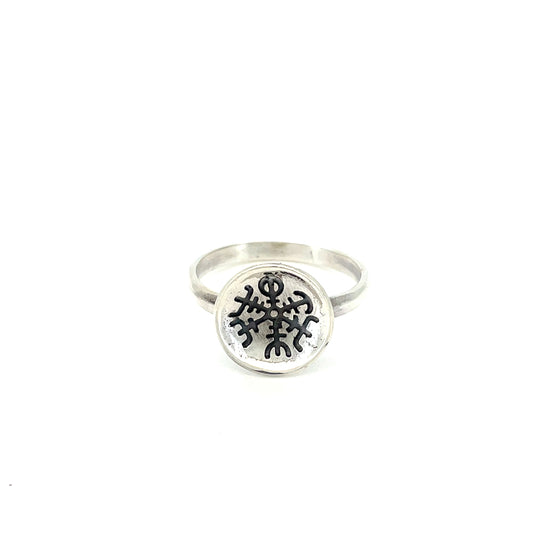 Runestav Vejviseren ring - sølv
