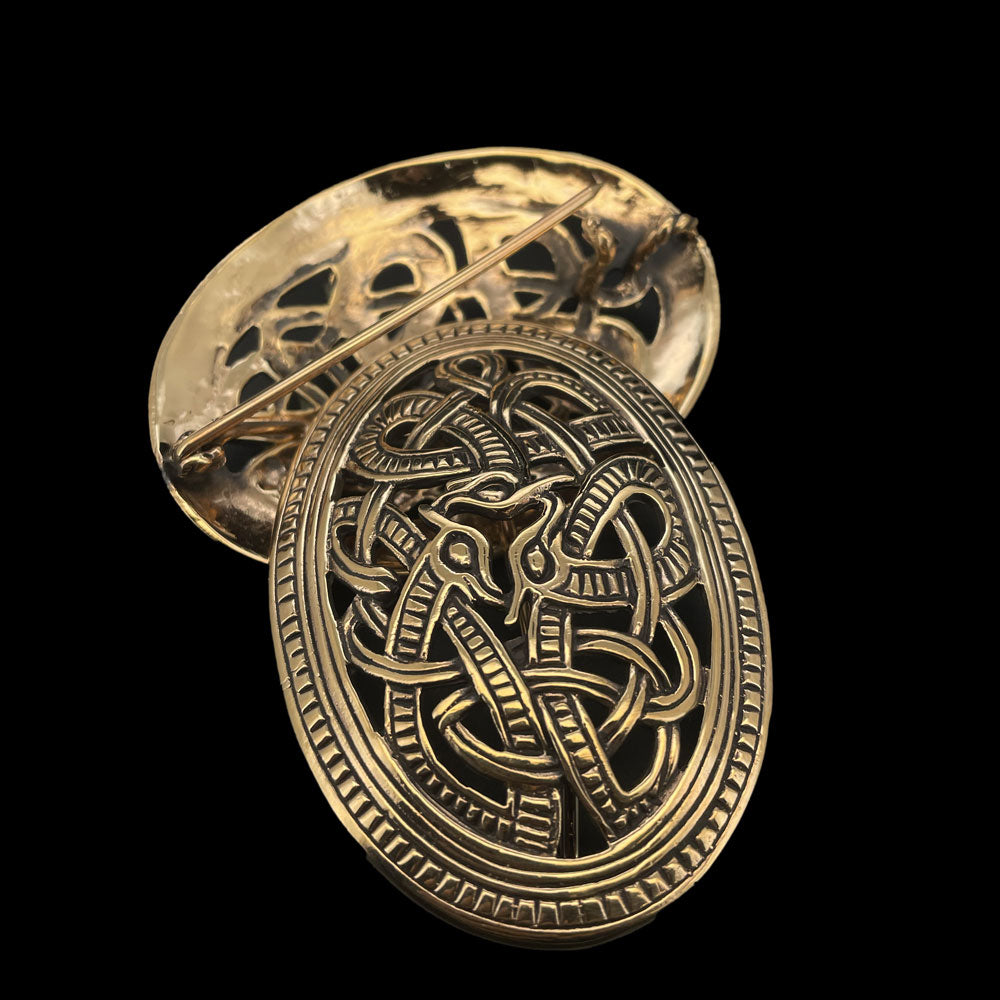 TILBUD 2 x Jellingstil broche - bronze
