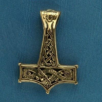 Thors hammer m/slange vedhæng i bronze