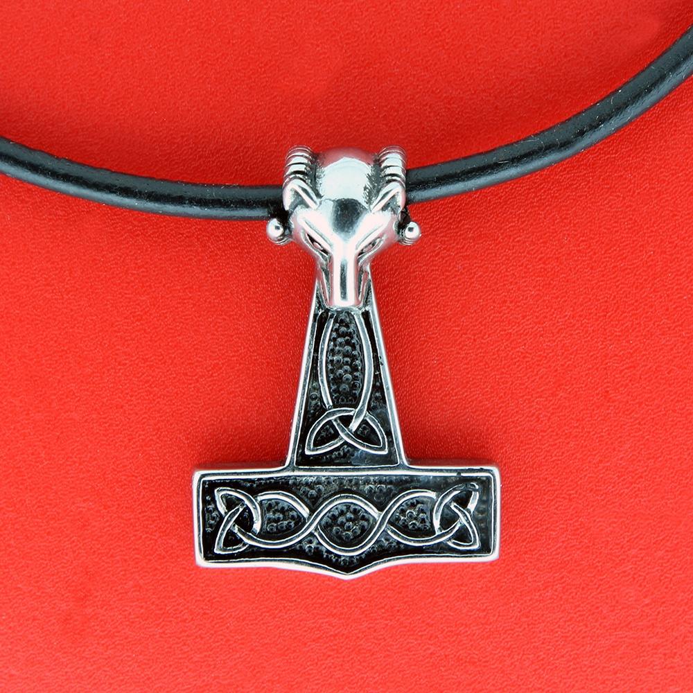 Thors hammer m/læder - stål