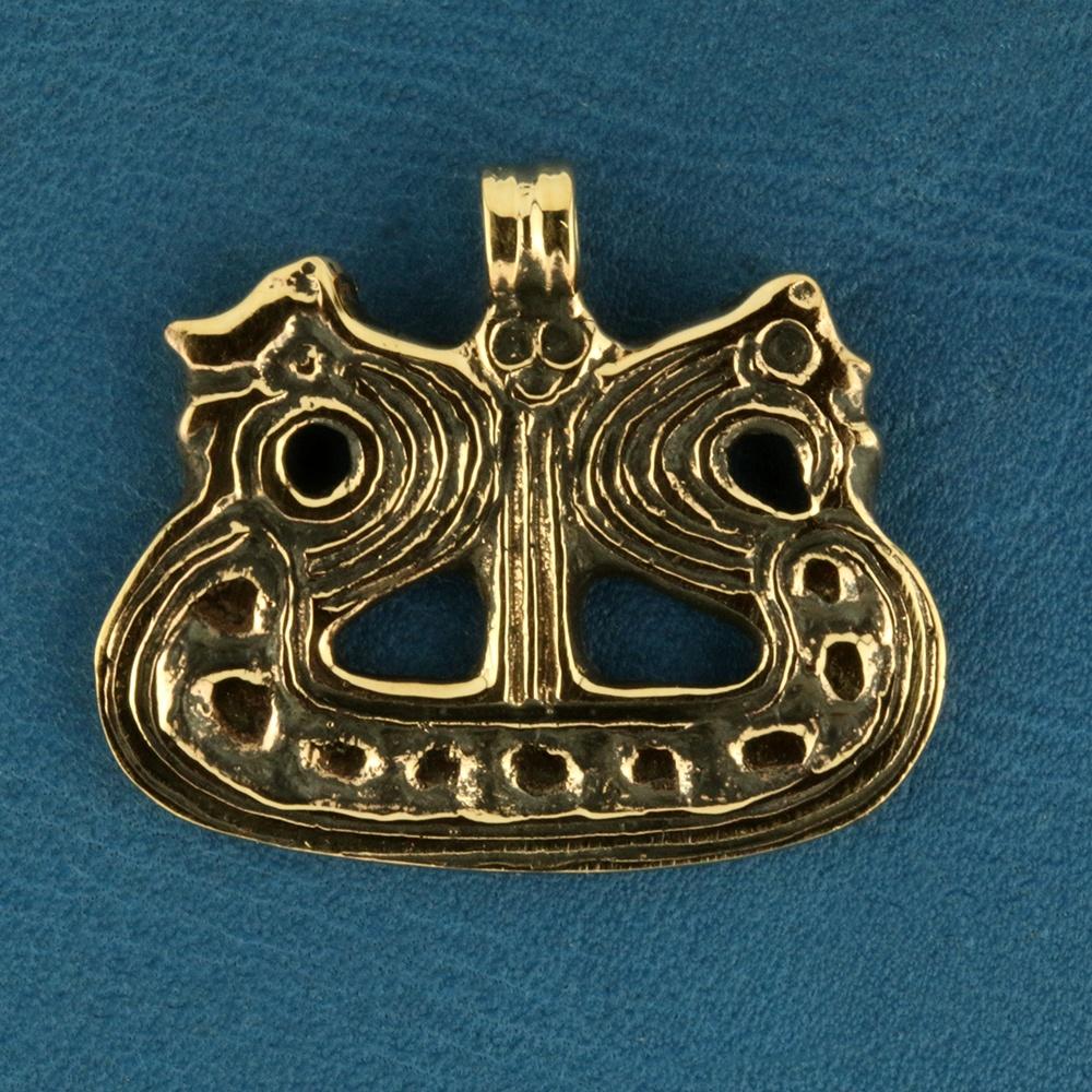 Vikingeskib vedhæng i bronze